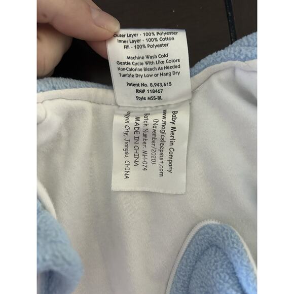 Baby Merlin’s Magic Sleepsuit Blue Fleece Size Large 6-9 months 18-21lbs - Picture 6 of 6